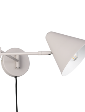 Aplique pivotante E14 metal gris cálido