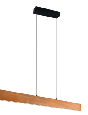 Lámpara colgante led lineal 27 watts 115cm 2700 6000 kelvin madera natural