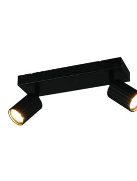 Lámpara foco 2x GU10 metal negro