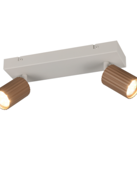 Lámpara foco 2x GU10 metal café