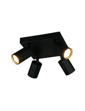 Lámpara foco 4x GU10 metal negro