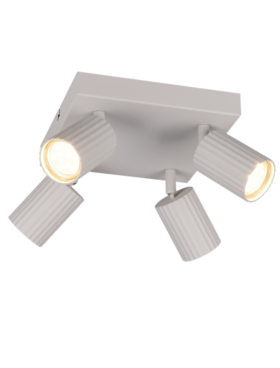 Lámpara foco 4x GU10 metal gris cálido