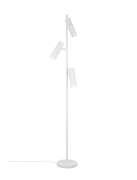 Lampara de pie con lector 3x GU10 metal blanco