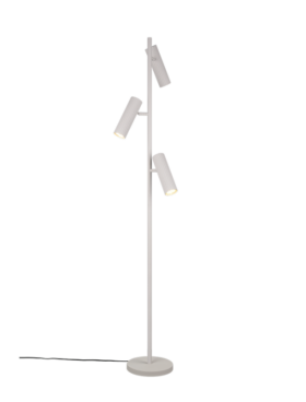 Lampara de pie con lector 3x GU10 metal gris cálido