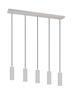 Lámpara de colgar para 5 bombillas GU10 metal gris cálido