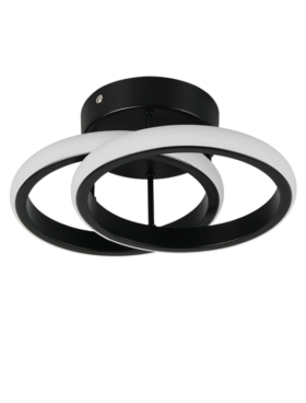 Plafón LED 26,5cm 7 watts 3000 kelvin 800 lúmenes negro