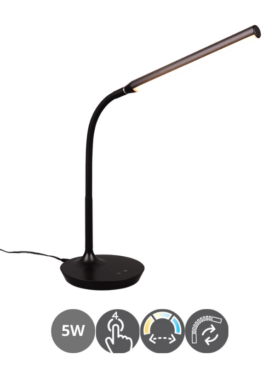 Sobremesa led CCT 5 watts regulable negro