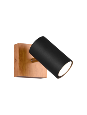Lámpara foco CILINDRO GU10 negro madera