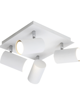 Lámpara foco 4x GU10 metal blanco