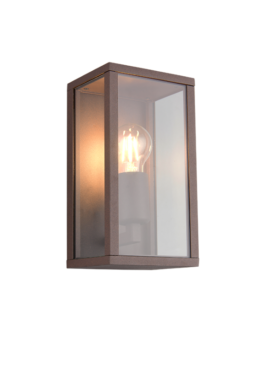 Aplique exterior E27 vidrio aluminio fundido óxido