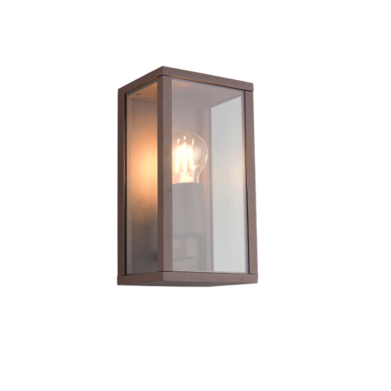 Aplique exterior E27 vidrio aluminio fundido óxido