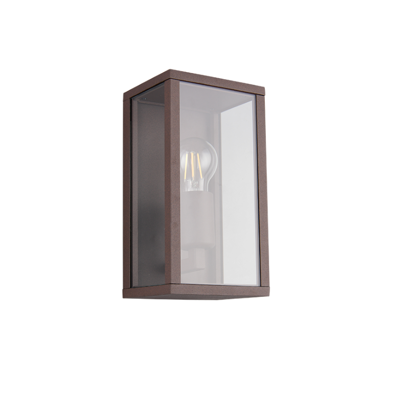 Aplique exterior E27 vidrio aluminio fundido óxido - Imagen 3