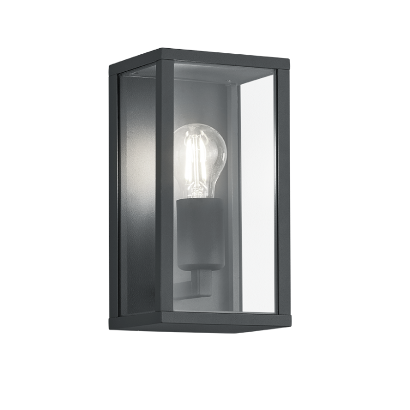 Aplique exterior E27 vidrio aluminio fundido antracita