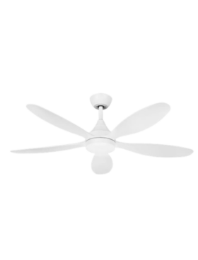 Ventilador Techo Motor DC Luz LED 18 watts 132 Centímetros de Diámetro Mando Distancia con Temporizador blanco