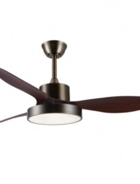 Ventilador de techo Led 120cm Motor DC LED 36 Watt Mando Distancia con Temporizador y memoria cuero madera