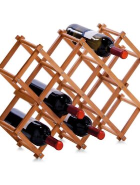 Botellero para 10 botellas de bambú