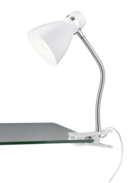 Lámpara sobremesa pinza 1xE27 10 watts metal blanco