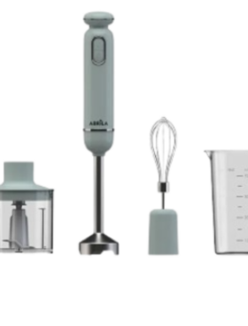 Conjunto batidora de mano+vaso+picador+batidor desmontable 600w verde