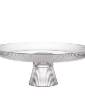 Plato de cristal con pie para pasteles