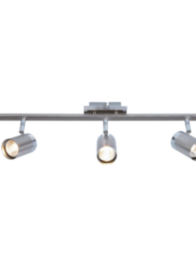 Foco 3 luces GU10 metal níquel satinado