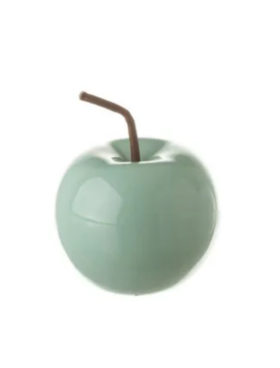 Figura MANZANA 12cm cerámica color verde