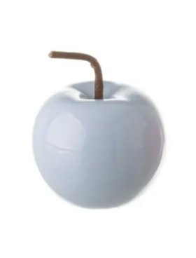Figura MANZANA 12cm cerámica color azul