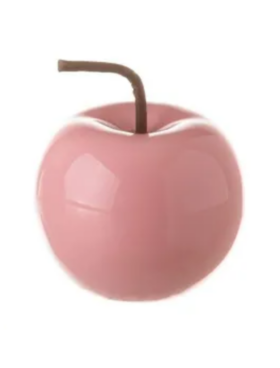 Figura MANZANA 12cm cerámica color rosa