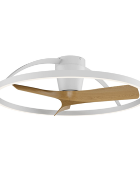 Ventilador de Techo Plafón LED NEPAL MINI 75 Centímetros de Diámetro 55 Watt 5200 Lumen 7200 Lumen 360º 2700-5000 Kelvin Motor DC 30 Watt madera